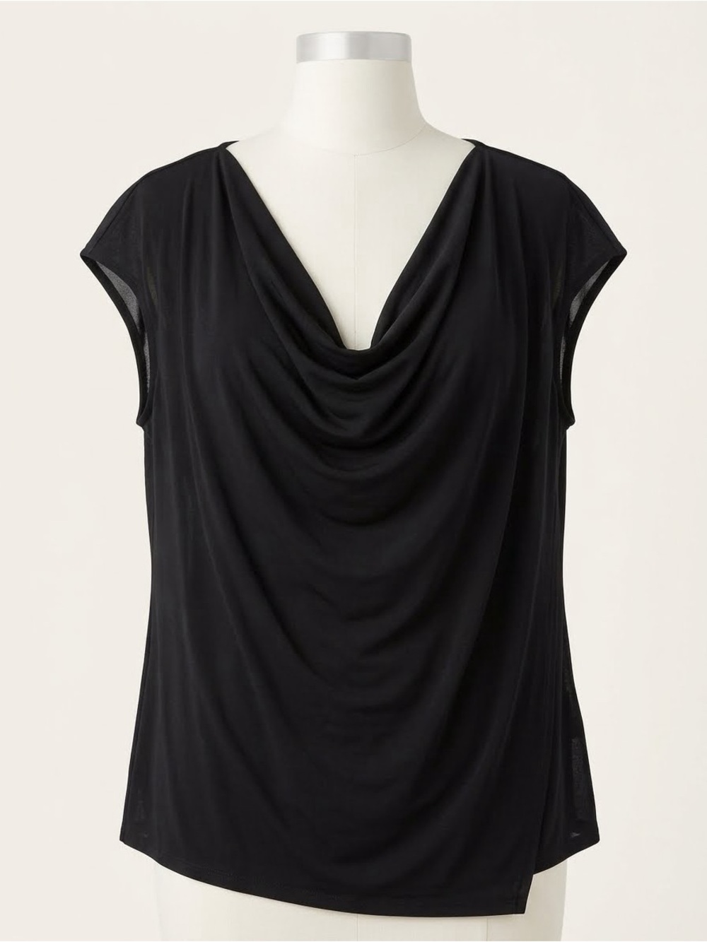 Black drape neck top size 18/20 - NEW
